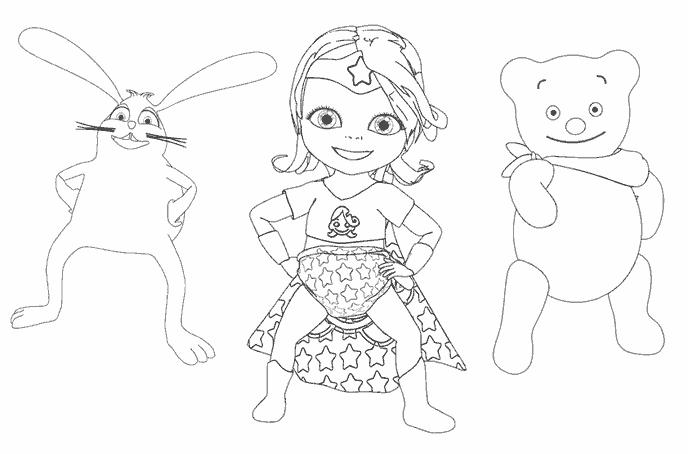 coloriage bebe lilly lapinou et nounours